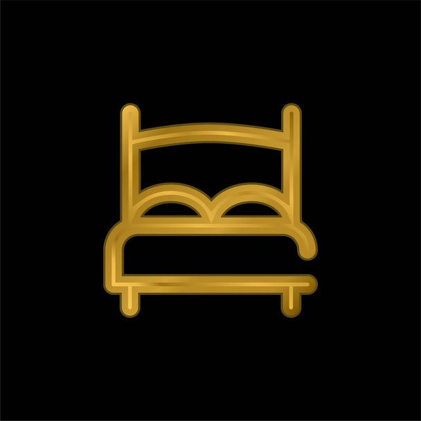 Επιχρυσωμένο κρεβάτι μεταλλικό εικονίδιο ή το λογότυπο διάνυσμα - Διάνυσμα, εικόνα