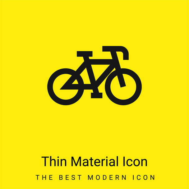 Bicyclette minimale icône matériau jaune vif - Vecteur, image