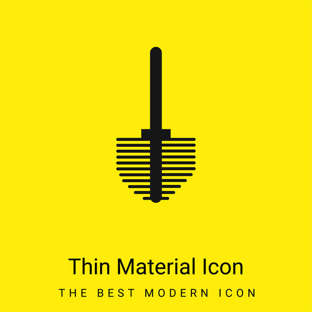 Cepillo de baño mínimo icono de material amarillo brillante - Vector, Imagen