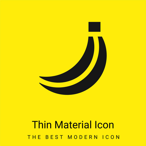 Banana mínimo icono de material amarillo brillante - Vector, imagen