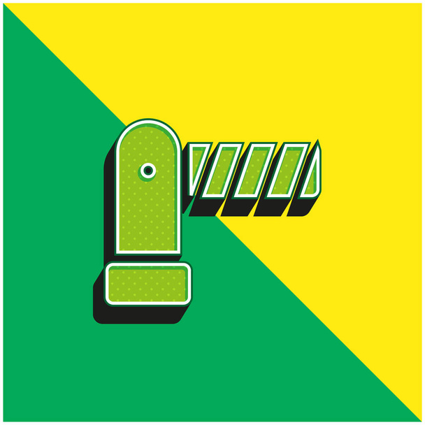 Barrier Vihreä ja keltainen moderni 3d vektori kuvake logo - Vektori, kuva