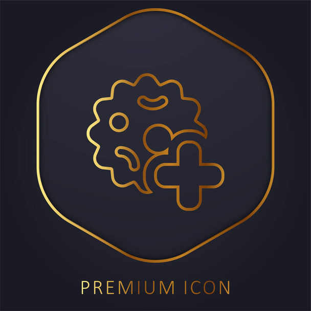 Bakterie złotej linii logo premium lub ikona - Wektor, obraz