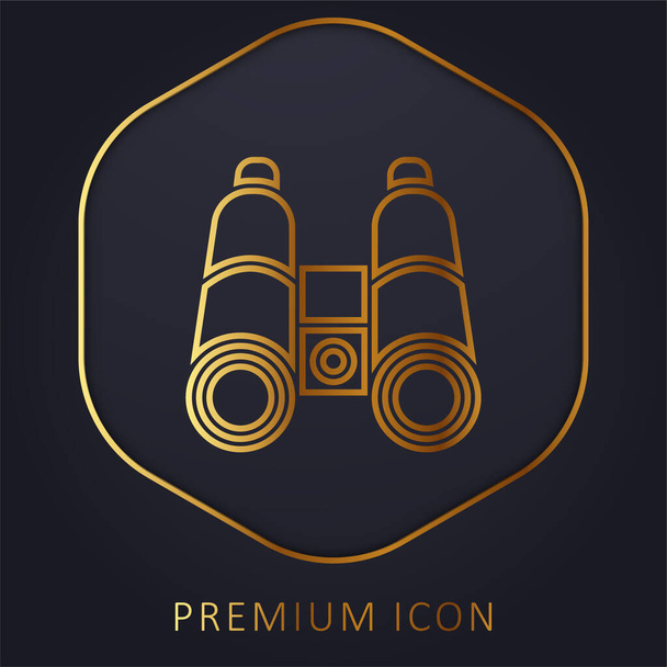 Binokuláris arany vonal prémium logó vagy ikon - Vektor, kép