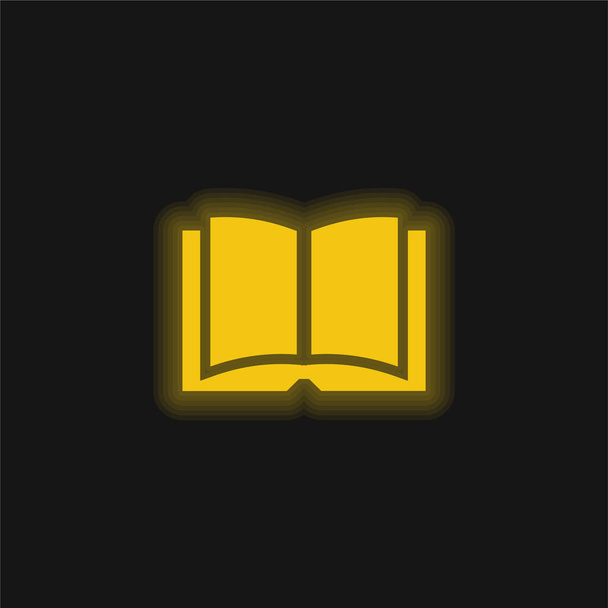 Kitap sarı parlak neon simgesi - Vektör, Görsel