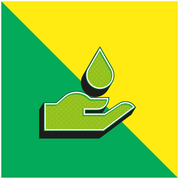 Sangre verde y amarillo moderno 3d vector icono logo - Vector, Imagen