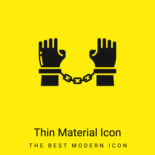 Arresteer minimaal fel geel materiaal icoon - Vector, afbeelding