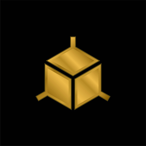3d altın kaplama metalik simge veya logo vektörü - Vektör, Görsel