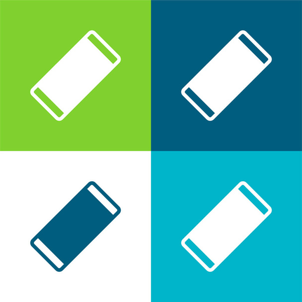 Banda plana de cuatro colores mínimo icono conjunto - Vector, Imagen