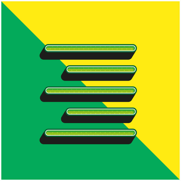 Ευθυγραμμίστε το σωστό πράσινο και κίτρινο σύγχρονο λογότυπο 3d διάνυσμα εικονίδιο - Διάνυσμα, εικόνα