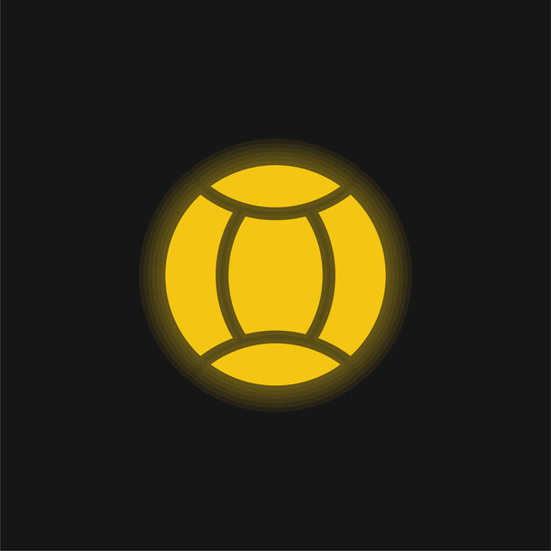 Piłka żółta świecąca neon ikona - Wektor, obraz