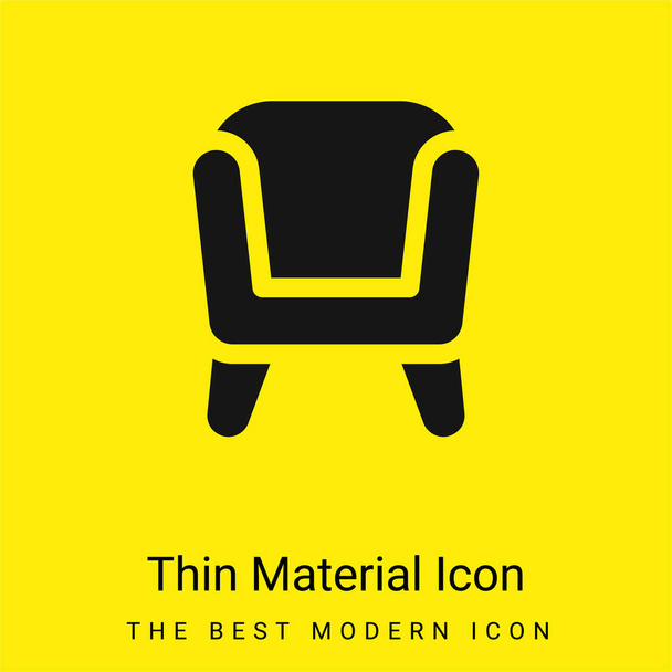 Sillón mínimo icono de material amarillo brillante - Vector, imagen