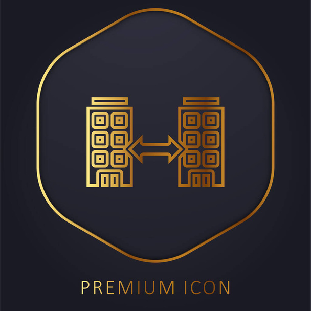 B2b gouden lijn premium logo of pictogram - Vector, afbeelding