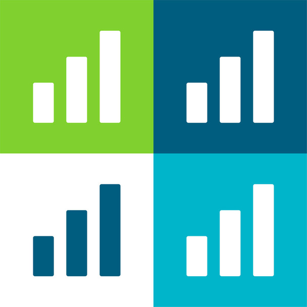 Bárok Grafikus Lapos négy szín minimális ikon készlet - Vektor, kép
