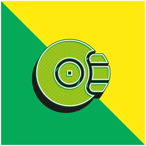 ブレーキグリーンと黄色の現代的な3Dベクトルアイコンのロゴ - ベクター画像