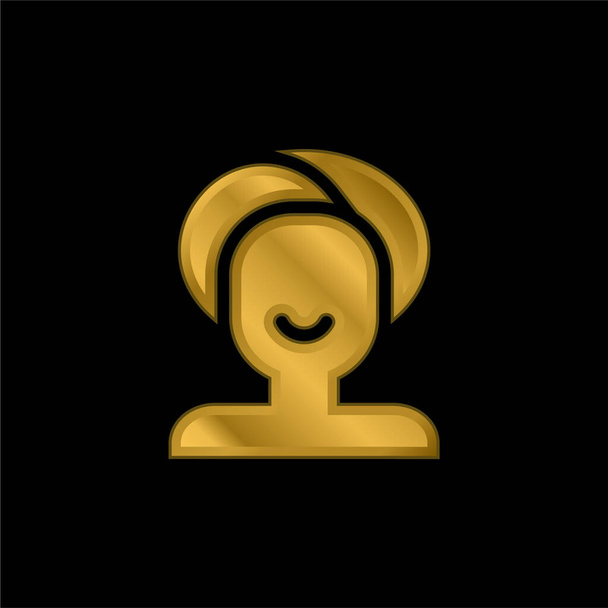 Salon piękności złocona metaliczna ikona lub wektor logo - Wektor, obraz