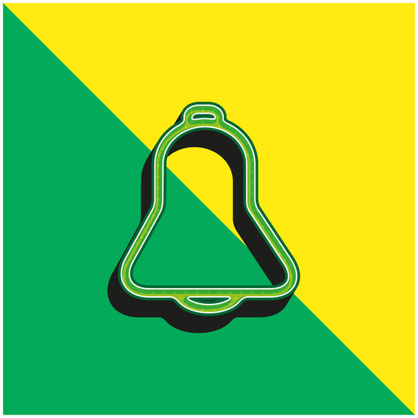 Bell Outline Arayüz Sembolü Yeşil ve sarı 3d vektör simgesi logosu - Vektör, Görsel
