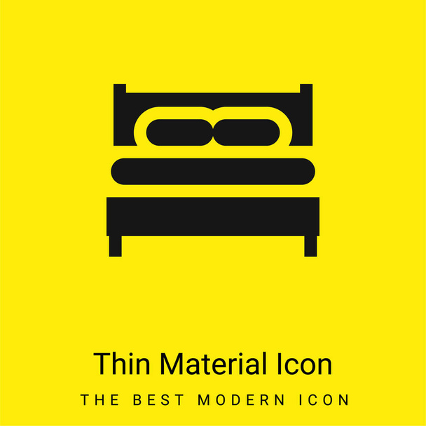 Minimalne łóżko jasnożółty materiał ikona - Wektor, obraz