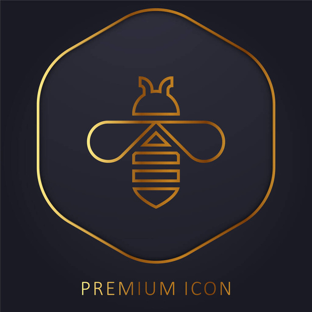Bee arany vonal prémium logó vagy ikon - Vektor, kép