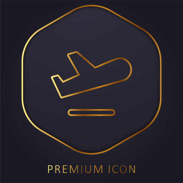 Départs d'aéroport Chantez le logo ou l'icône premium de la ligne dorée - Vecteur, image
