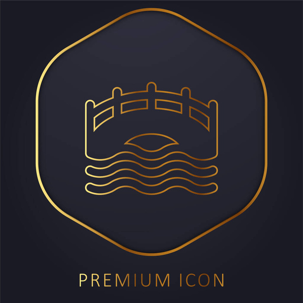 Híd arany vonal prémium logó vagy ikon - Vektor, kép