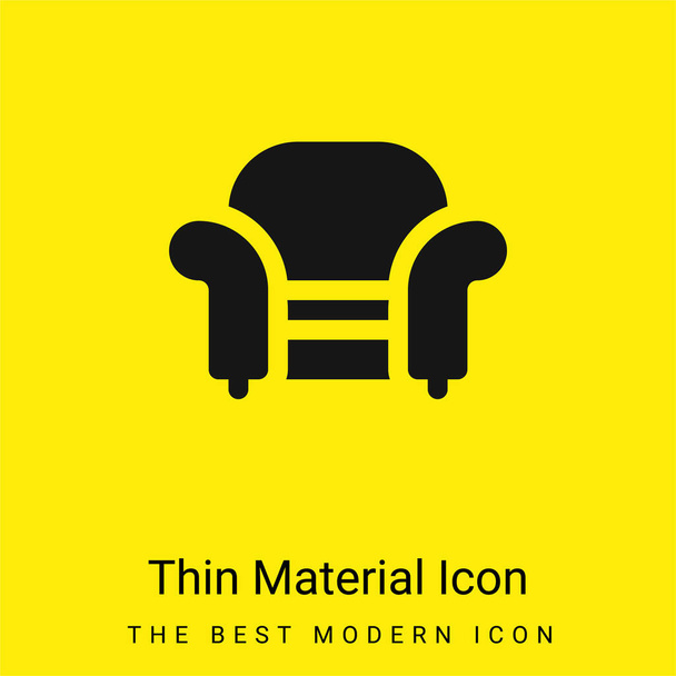 Fauteuil minimaal helder geel materiaal icoon - Vector, afbeelding