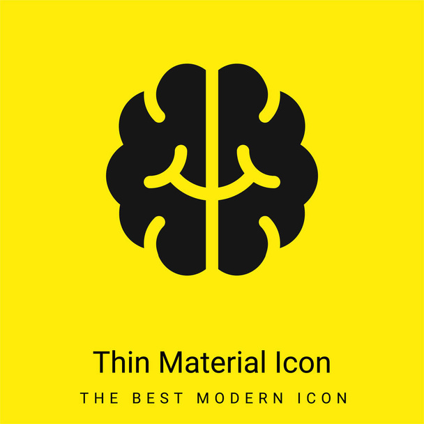 Cervello minimale brillante icona materiale giallo - Vettoriali, immagini