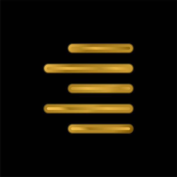 Allinea icona metallica placcata oro o vettore logo - Vettoriali, immagini