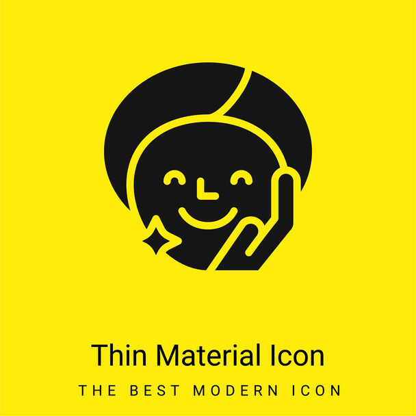 Beauty Treatment minimaal helder geel materiaal icoon - Vector, afbeelding