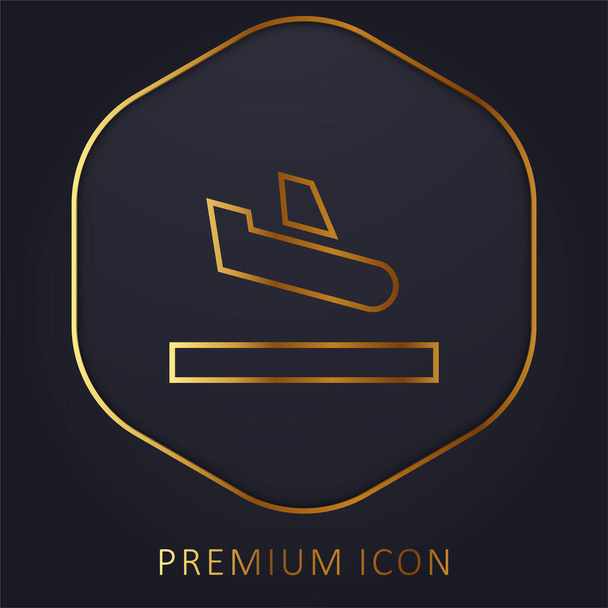 Arrivo linea dorata logo premium o icona - Vettoriali, immagini
