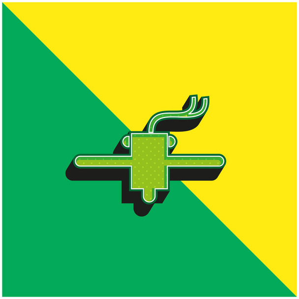 Outil d'imprimante 3D Logo vectoriel 3d moderne vert et jaune - Vecteur, image