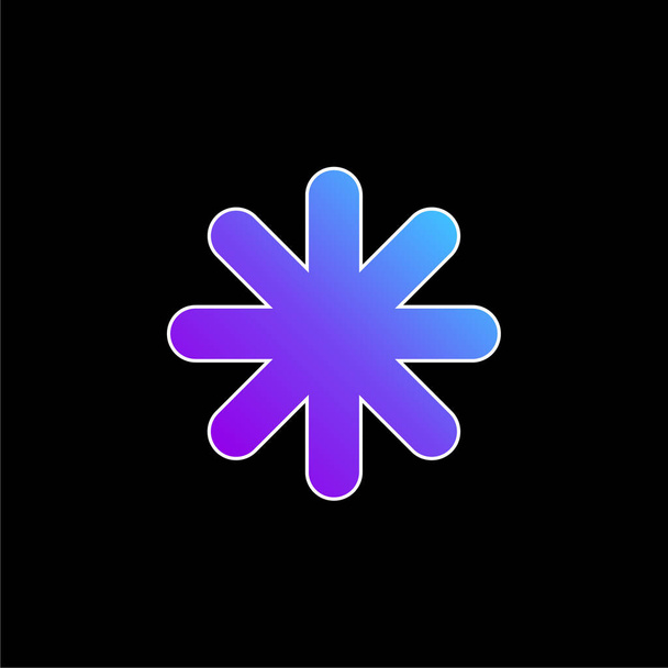 Asterisco Negro Star Shape icono de vector de gradiente azul - Vector, Imagen