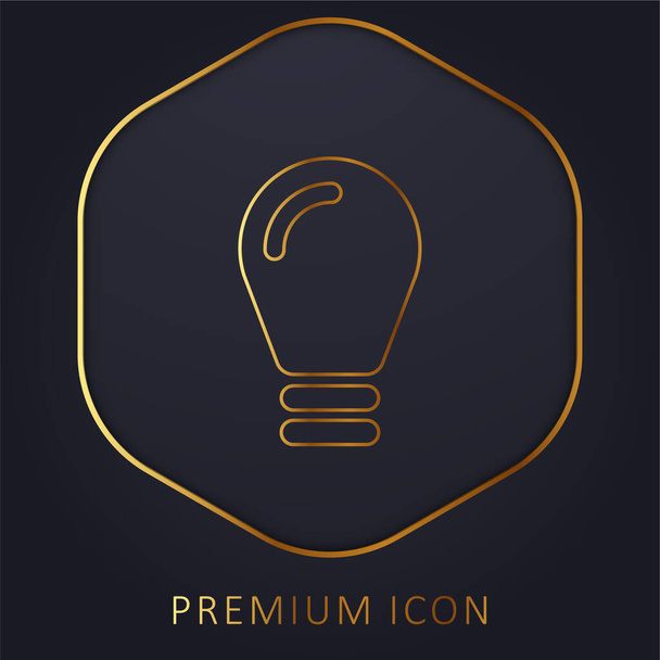 Fekete villanykörte arany vonal prémium logó vagy ikon - Vektor, kép