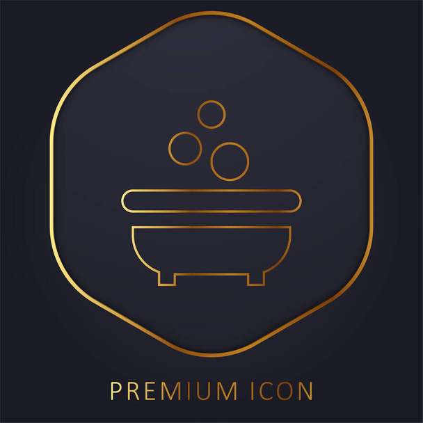 Badkuip gouden lijn premium logo of pictogram - Vector, afbeelding