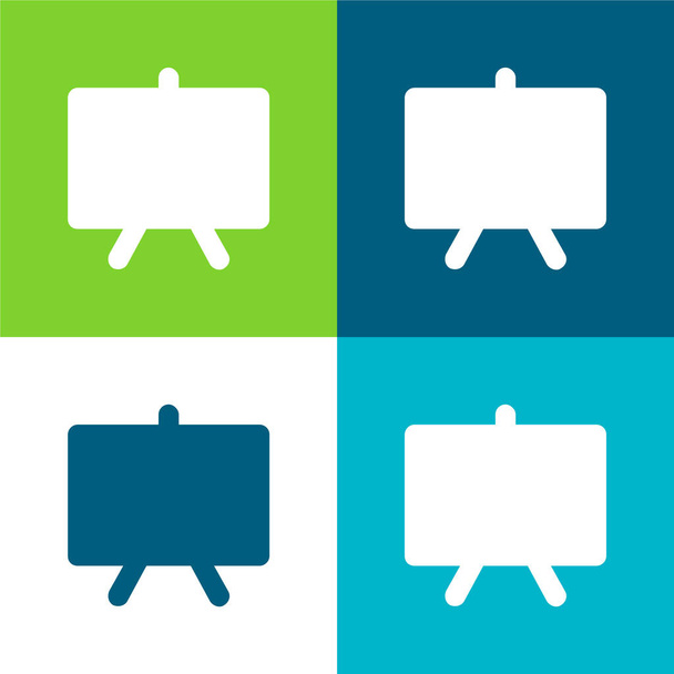 Blackboard Lapos négy szín minimális ikon készlet - Vektor, kép