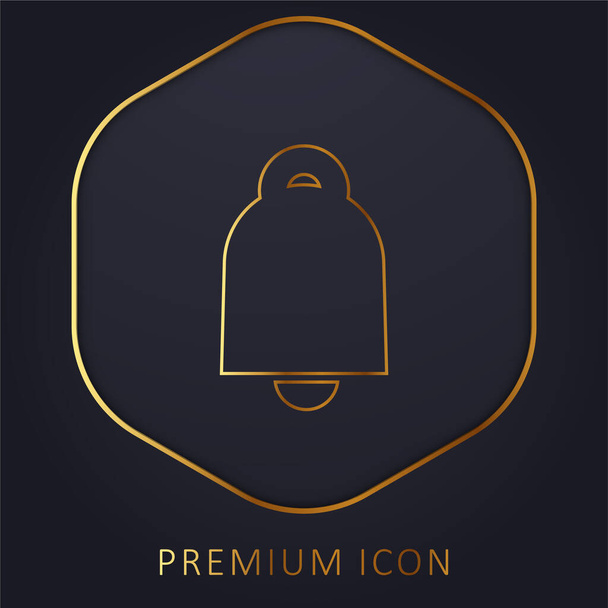 Bell Black Tool Shape logotipo premium de línea dorada o icono - Vector, Imagen