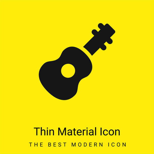 Guitarra acústica mínimo icono de material amarillo brillante - Vector, imagen