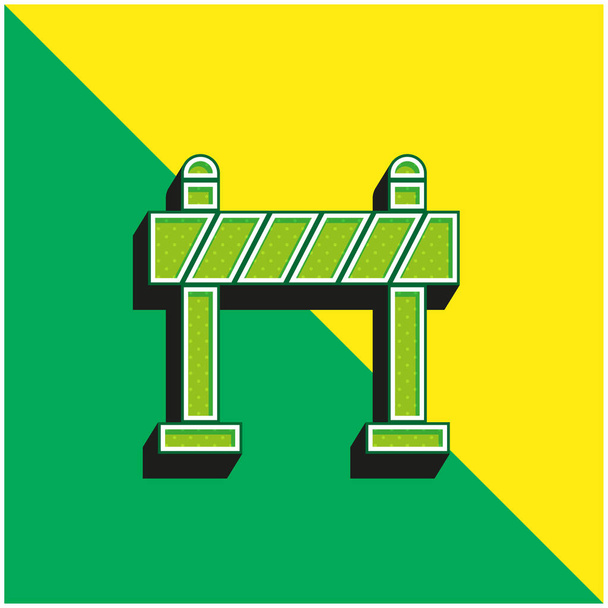 Барьер Зеленый и желтый современный трехмерный векторный логотип - Вектор,изображение