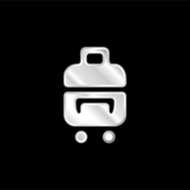 Bolsa de cochecito plateado icono metálico - Vector, imagen