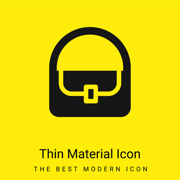 Bag With Lock minimal bright yellow material icon - Vector, Image