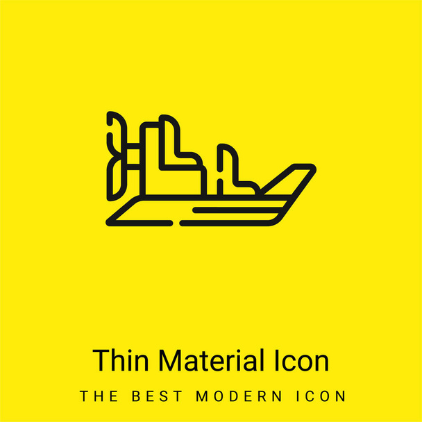 Boot minimale helder geel materiaal icoon - Vector, afbeelding