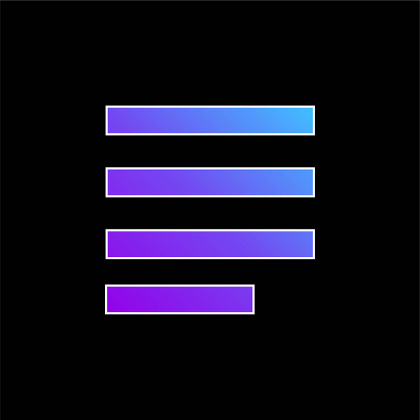 Alinhe o ícone do vetor gradiente azul - Vetor, Imagem