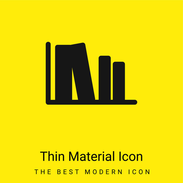 Bookshelf With Fout Books minimal bright yellow material icon - Vector, Image