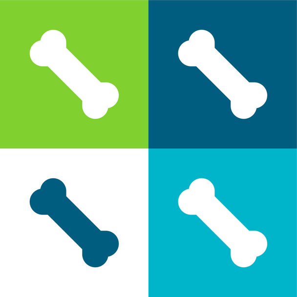 Ensemble d'icônes minimal à quatre couleurs Bone Flat - Vecteur, image