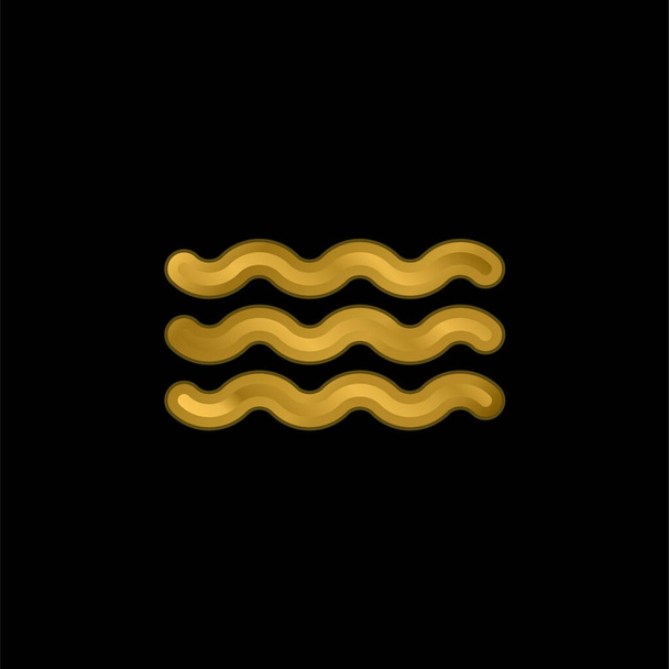 Acuario Símbolo chapado en oro icono metálico o logo vector - Vector, Imagen