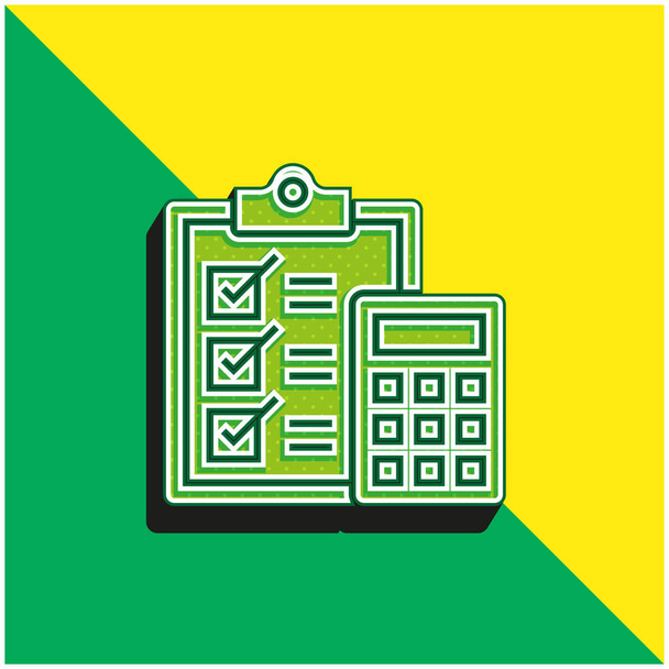 Contabilità Logo moderno verde e giallo dell'icona vettoriale 3d - Vettoriali, immagini