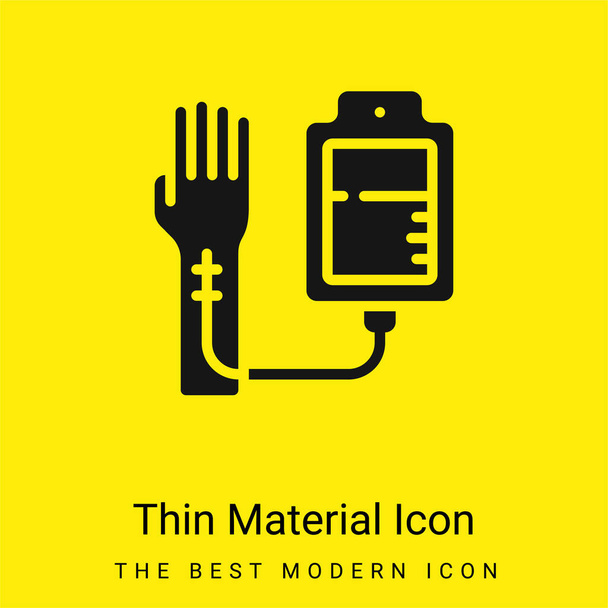 Véradás minimális fényes sárga anyag ikon - Vektor, kép