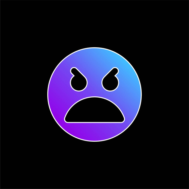 Θυμωμένο πρόσωπο μπλε διάνυσμα κλίση εικονίδιο - Διάνυσμα, εικόνα