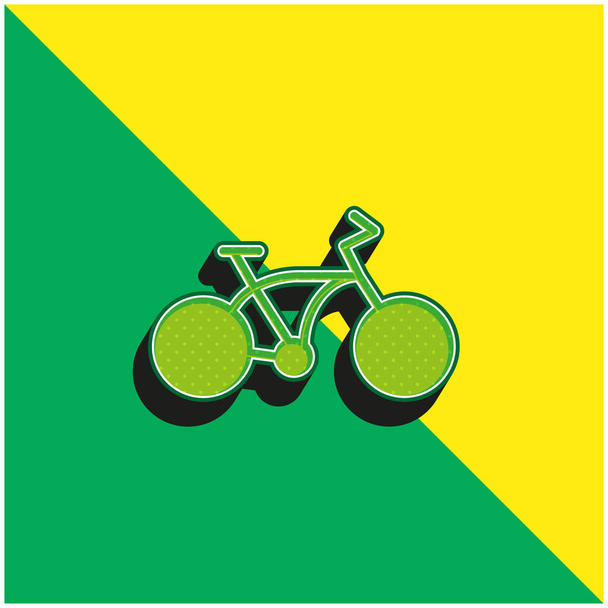 Cyklus Zelená a žlutá moderní 3D vektorové logo ikony - Vektor, obrázek
