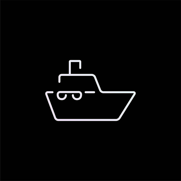 Barca Ultrathin Outline blu gradiente icona vettoriale - Vettoriali, immagini