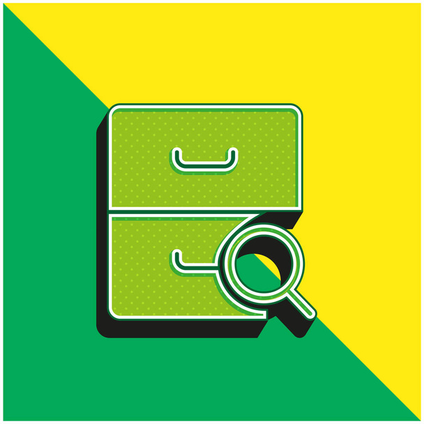 Archief Groen en geel modern 3D vector icoon logo - Vector, afbeelding